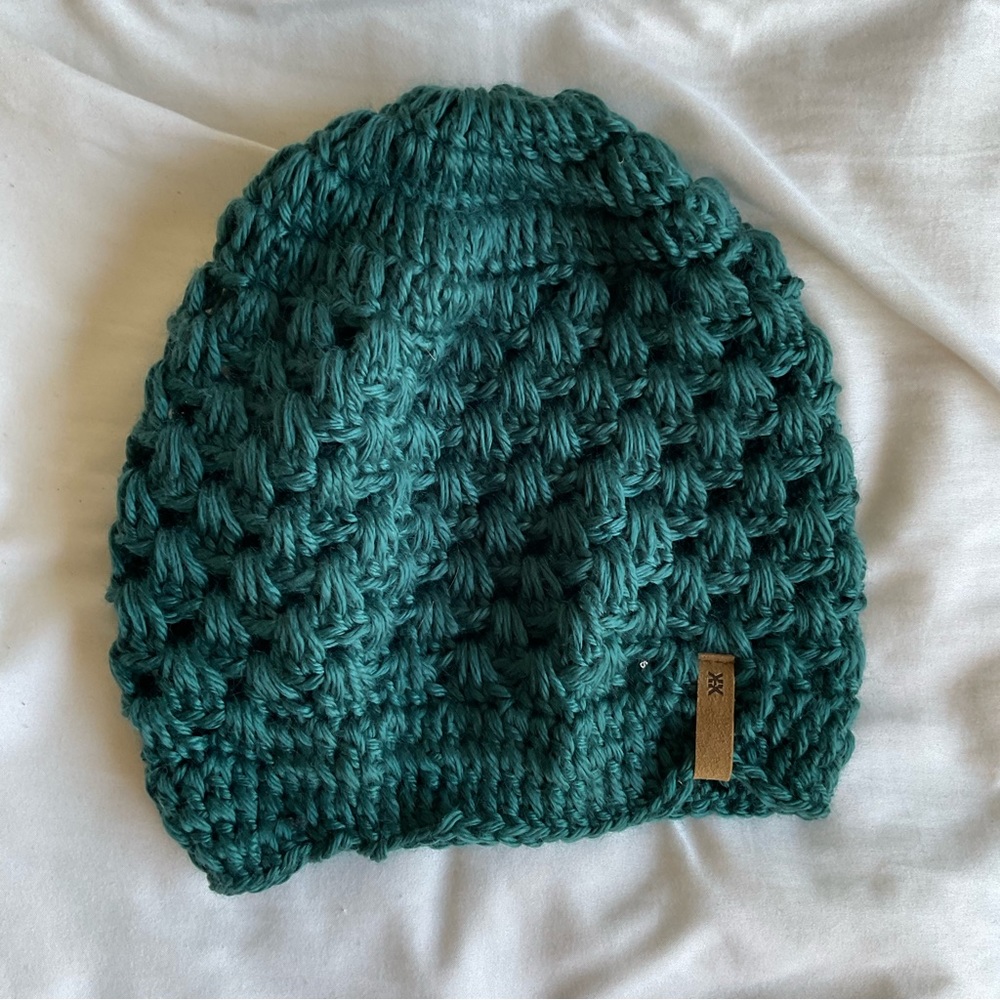 Krochet Kids teal knit beanie